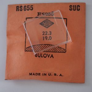 Verre montre SUC RS 655 - BULOVA - 22,3x19 [NOS] (Watch crystal)