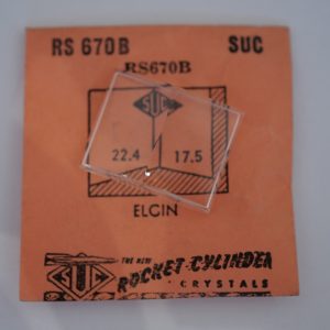 Verre montre SUC RS 670B - ELGIN - 22,4x17,5 [NOS] (Watch crystal)
