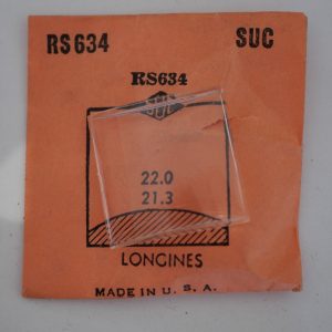 Verre montre SUC RS 634 - LONGINES - 22x21,3 [NOS] (Watch crystal)