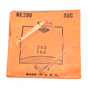 Verre montre SUC RE 290 - Belove 25x25 [NOS] (Watch crystal)