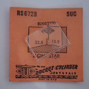 Verre montre SUC RS 672B - ELGIN STAR - 22,5x15,9 [NOS] (Watch crystal)