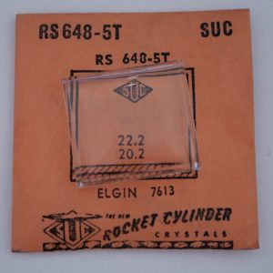 Verre montre SUC RS 648-5T - ELGIN 7613 - 22,2x20,2 [NOS] (Watch crystal)