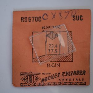Verre montre SUC RS 670C - ELGIN - 22,4x17,5 [NOS] (Watch crystal)