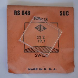 Verre montre SUC RS 648 - SWISS - 22,2x19,7 [NOS] (Watch crystal)