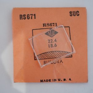 Verre montre SUC RS 671 - BULOVA - 22,4x18,6 [NOS] (Watch crystal)