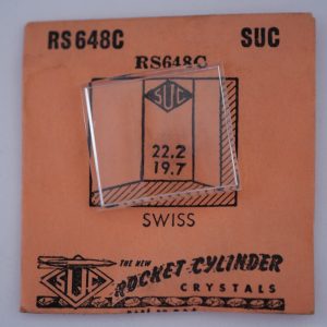 Verre montre SUC RS 648C - SWISS - 22,2x19,7 [NOS] (Watch crystal)