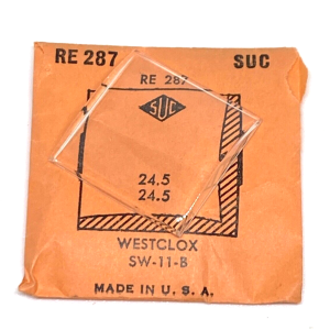 Verre montre SUC RE 287 - Westclox, SW-11-B 24,5x24,5 [NOS] (Watch crystal)