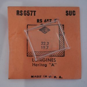 Verre montre SUC RS 657T - LONGINES Heritag "A" - 22,2x19, [NOS] (Watch crystal)