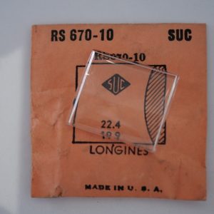 Verre montre SUC RS 670-10 - LONGINES - 22,4x19,9 [NOS] (Watch crystal)