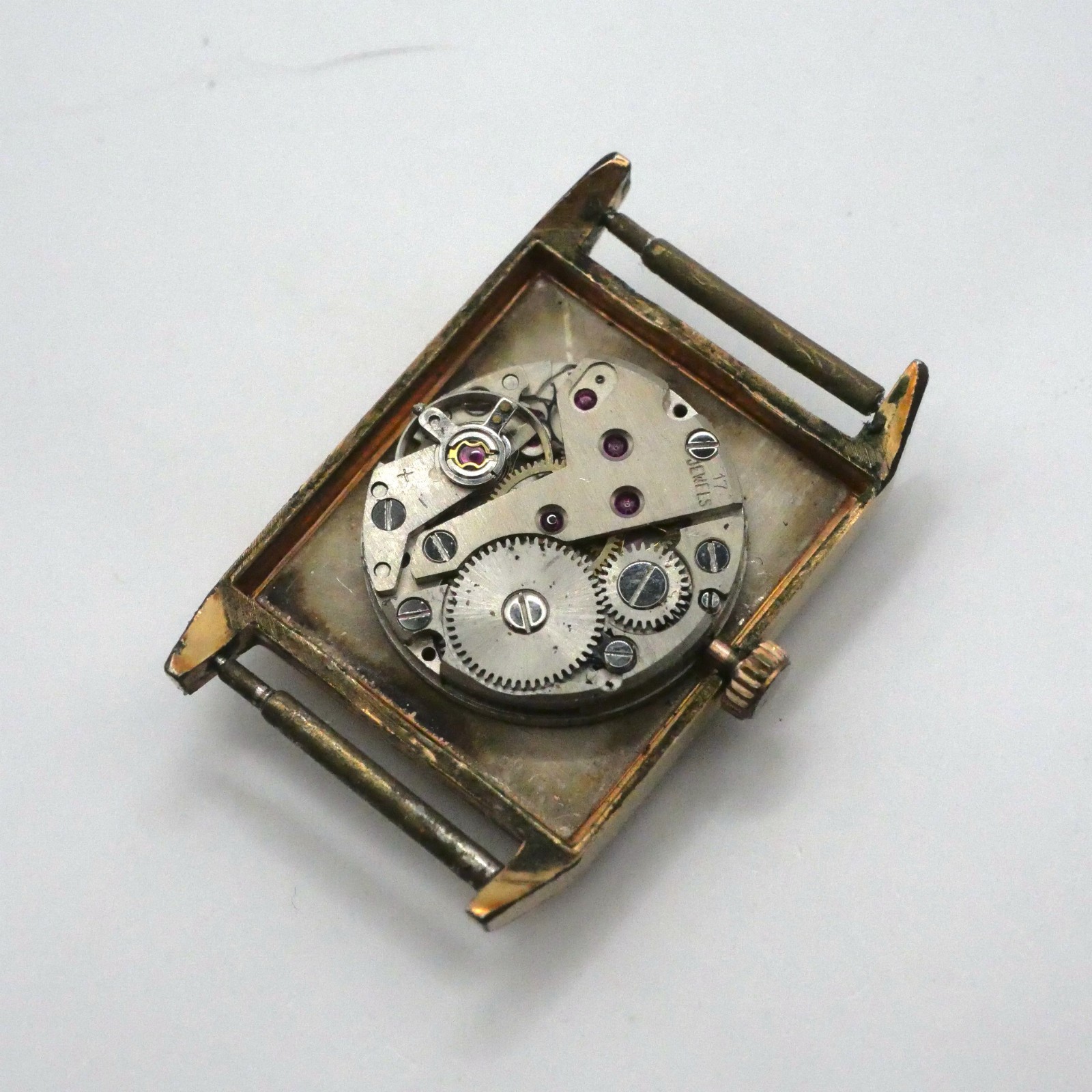 Montre mécanique CORIOLAN - Boitier doré rectangle - Ne fonctionne pas – Image 5