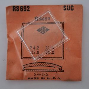 Verre montre SUC RS 692 - SWISS - 24,2x21,4/22,8x20 [NOS] (Watch crystal)