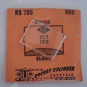 Verre montre SUC RS 705 - ELGIN - 22,9x17 [NOS] (Watch crystal)