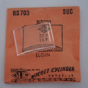 Verre montre SUC RS 703 - ELGIN - 22,9x15,9 [NOS] (Watch crystal)