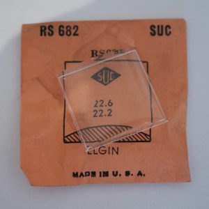 Verre montre SUC RS 682 - ELGIN - 22,6x22,2 [NOS] (Watch crystal)