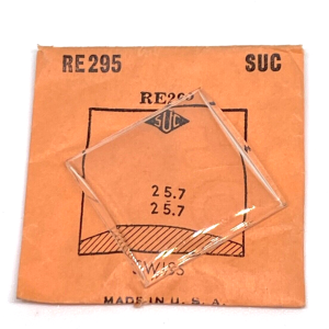 Verre montre SUC RE 295 - Swiss 25,7x25,7 [NOS] (Watch crystal)