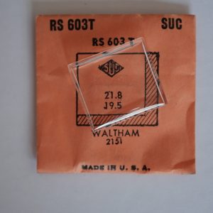 Verre montre SUC RS 603T - WALTHAM 2151 - 21,8x19,5 [NOS] (Watch crystal)
