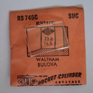 Verre montre SUC RS 745C - WALTHAM BULOVA - 23,6x16,8 [NOS] (Watch crystal)