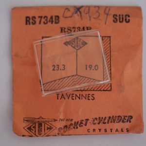 Verre montre SUC RS 734B - TAVENNES - 23,3x19 [NOS] (Watch crystal)
