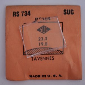 Verre montre SUC RS 734 - TAVENNES - 23,3x19 [NOS] (Watch crystal)
