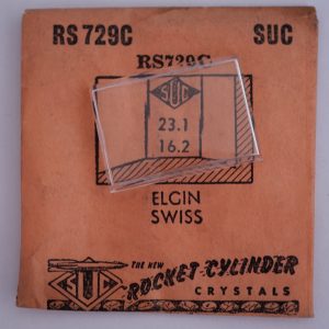 Verre montre SUC RS 729C - ELGIN SWISS - 23,1x16,2 [NOS] (Watch crystal)