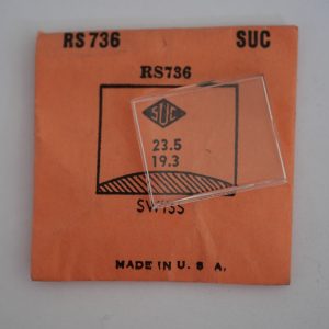 Verre montre SUC RS 736 - SWISS - 23,5x19,3 [NOS] (Watch crystal)