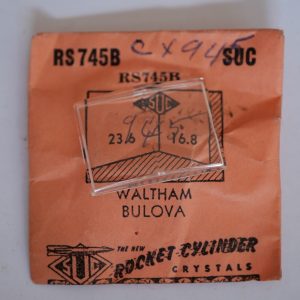 Verre montre SUC RS 745B - WALTHAM BULOVA - 23,6x16,8 [NOS] (Watch crystal)