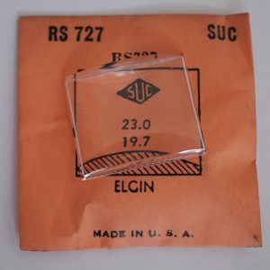 Verre montre SUC RS 727 - ELGIN - 23x19,7 [NOS] (Watch crystal)