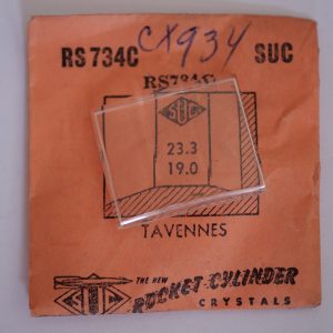Verre montre SUC RS 734C - TAVENNES - 23,3x19 [NOS] (Watch crystal)