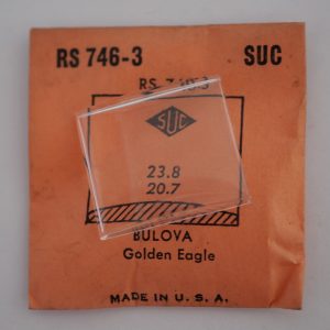 Verre montre SUC RS 746-3 BULOVA Golden Eagle - 23,8x20,7 [NOS] (Watch crystal)
