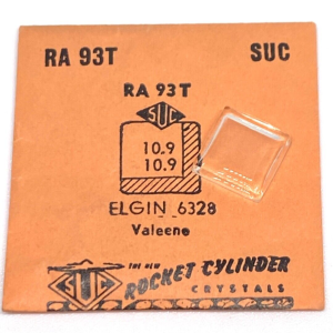 Verre montre SUC RA 93T - Elgin 6328 Valeene 10,9x10,9 [NOS] (Watch crystal)