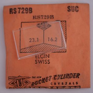 Verre montre SUC RS 729B - ELGIN SWISS - 23,1x16,2 [NOS] (Watch crystal)
