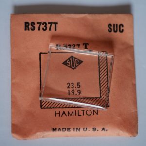 Verre montre SUC RS 737T - HAMILTON - 23,5x19,9 [NOS] (Watch crystal)