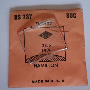 Verre montre SUC RS 737 - HAMILTON - 23,5x19,9 [NOS] (Watch crystal)