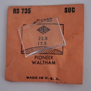 Verre montre SUC RS 735 - PIONEER WALTHAM - 23,5x17,5 [NOS] (Watch crystal)