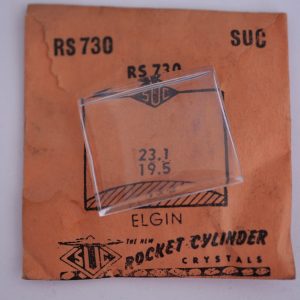Verre montre SUC RS 730 - ELGIN - 23,1x19,5 [NOS] (Watch crystal)