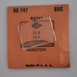 Verre montre SUC RS 747 - HAMILTON - 23,8x17,7 [NOS] (Watch crystal)