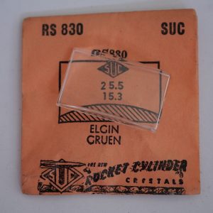 Verre montre SUC RS 830 - ELGIN GRUEN - 25,5x15,3 [NOS] (Watch crystal)
