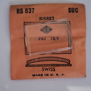 Verre montre SUC RS 837 - SWISS - 26,1x18,9 [NOS] (Watch crystal)