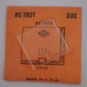 Verre montre SUC RS 793T - SWISS - 24,4x22,1 [NOS] (Watch crystal)
