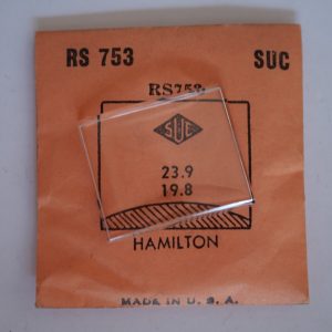 Verre montre SUC RS 753 - HAMILTON - 23,9x19,8 [NOS] (Watch crystal)