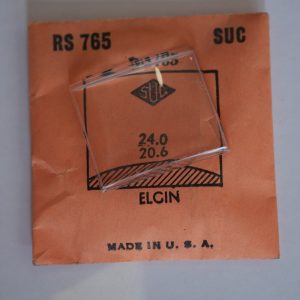 Verre montre SUC RS 765 - ELGIN - 24x20,6 [NOS] (Watch crystal)
