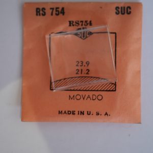 Verre montre SUC RS 754 - MOVADO - 23,9x21,2 [NOS] (Watch crystal)