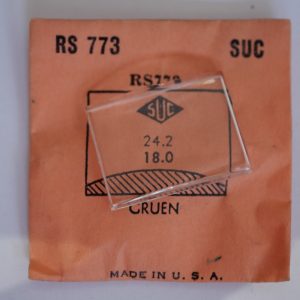 Verre montre SUC RS 773 - GRUEN - 24,2x18 [NOS] (Watch crystal)