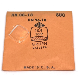 Verre montre SUC RN 96-18 - GRUEN 275/894 - 10,9x10,9 [NOS] (Watch crystal)