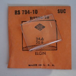 Verre montre SUC RS 794-10 - ELGIN - 24,6x20,6 [NOS] (Watch crystal)