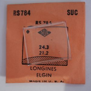Verre montre SUC RS 784 - LONGINES ELGIN - 24,3x21,2 [NOS] (Watch crystal)