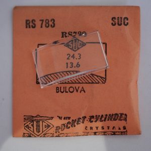 Verre montre SUC RS 783 - BULOVA - 24,3x13,6 [NOS] (Watch crystal)