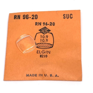Verre montre SUC RN 96-20 - ELGIN 8210 - 10,9x10,9 [NOS] (Watch crystal)