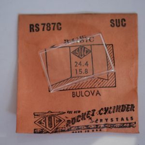 Verre montre SUC RS 787C - BULOVA - 24,4x15,8 [NOS] (Watch crystal)