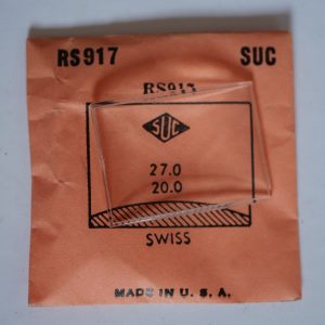 Verre montre SUC RS 917 - SWISS - 27x20 [NOS] (Watch crystal)